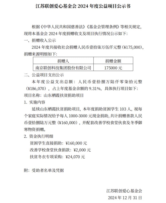 2024年慈善项目公示